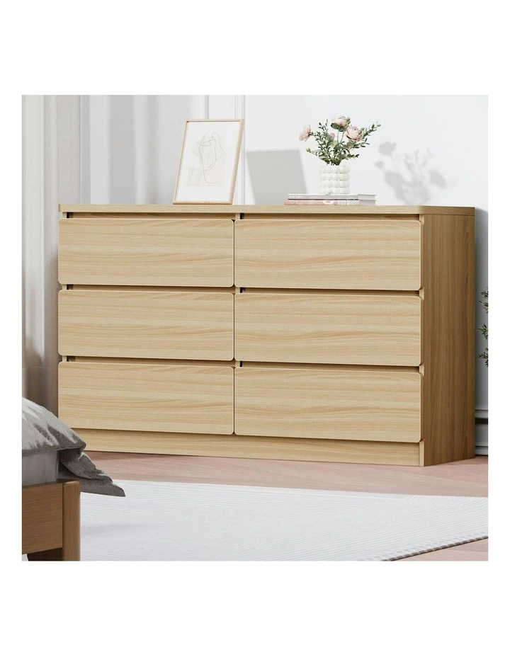 6 Chest Minimalist Storage Cabinet in Oak image 2