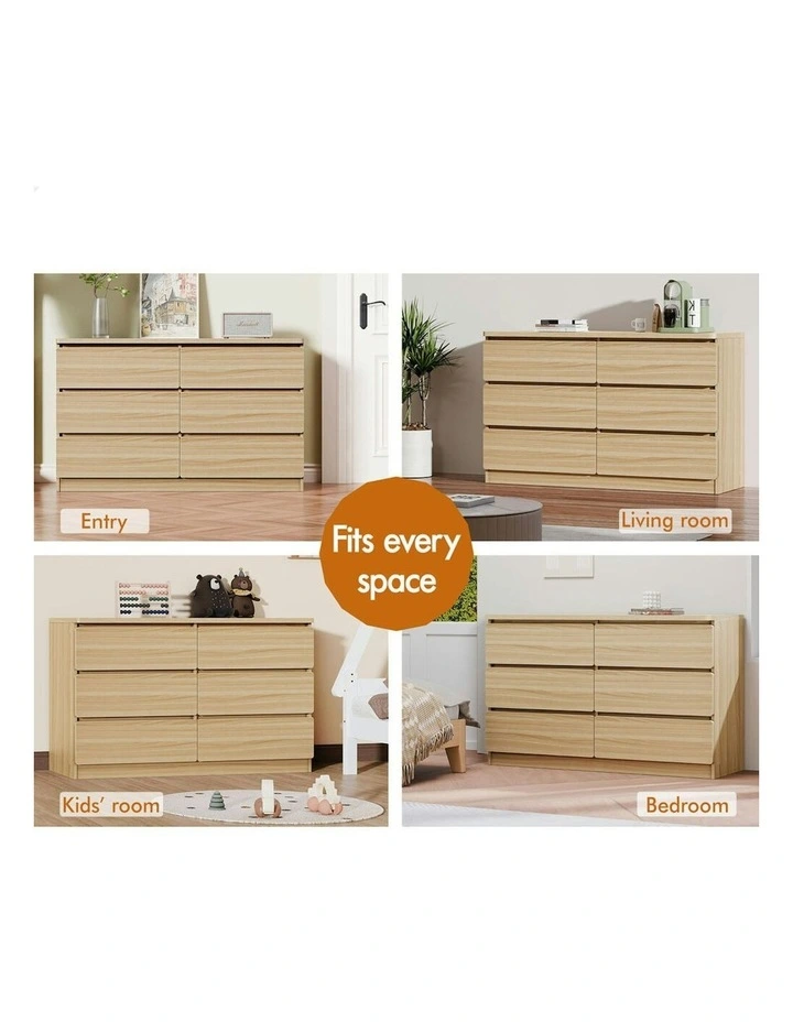 6 Chest Minimalist Storage Cabinet in Oak image 3
