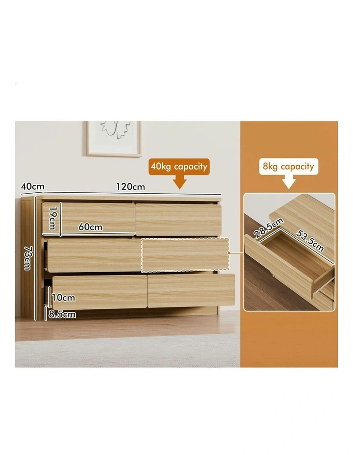 6 Chest Minimalist Storage Cabinet in Oak image 6