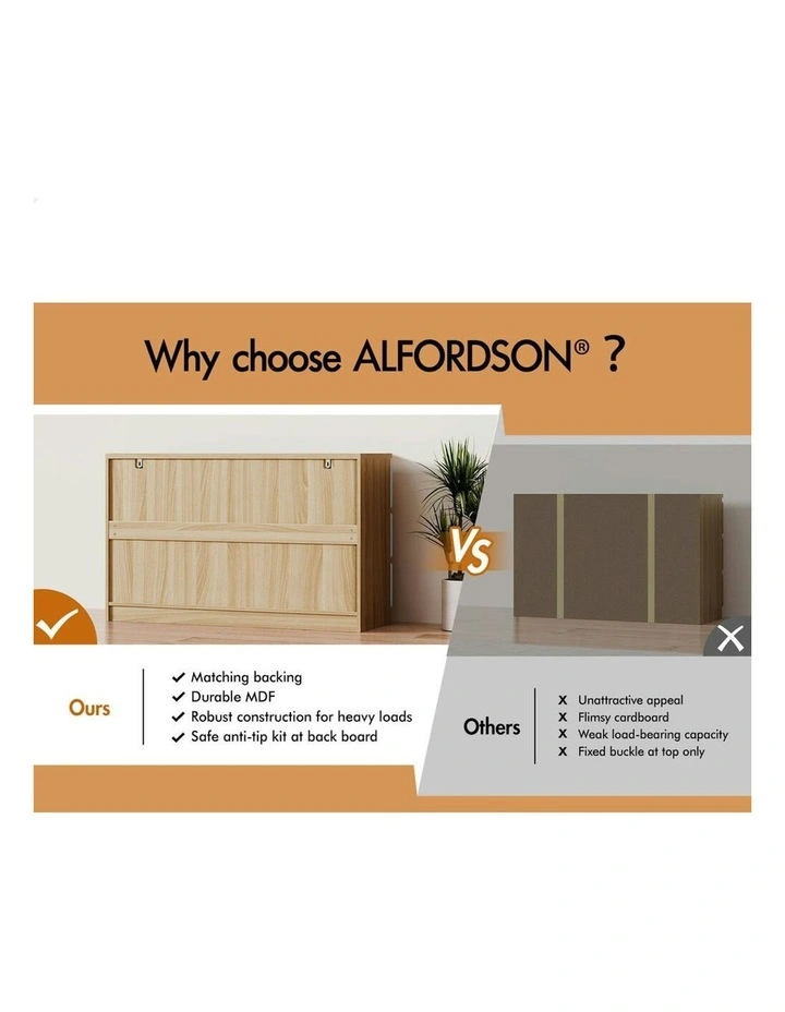 6 Chest of Wood Drawers in Brown image 5