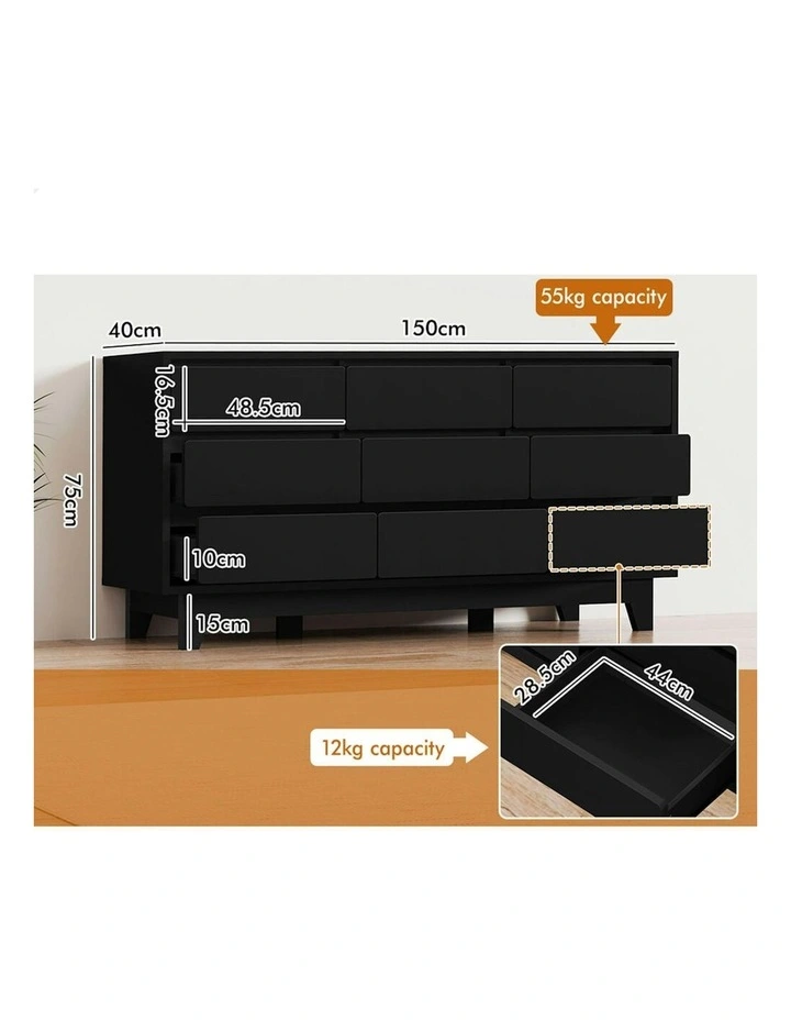 9 Chest of Drawers in Black image 6