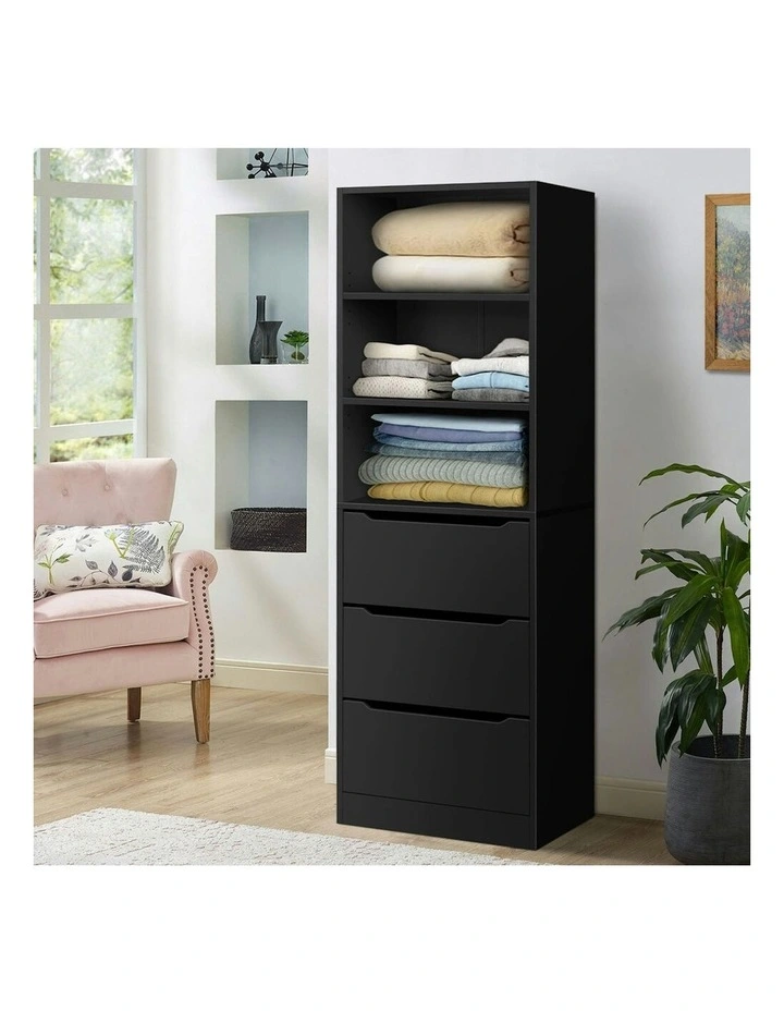 Wardrobe Clothes Storage Cabinet in Black image 2