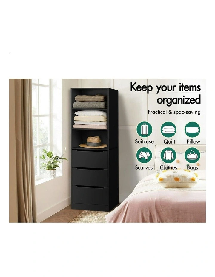 Wardrobe Clothes Storage Cabinet in Black image 5