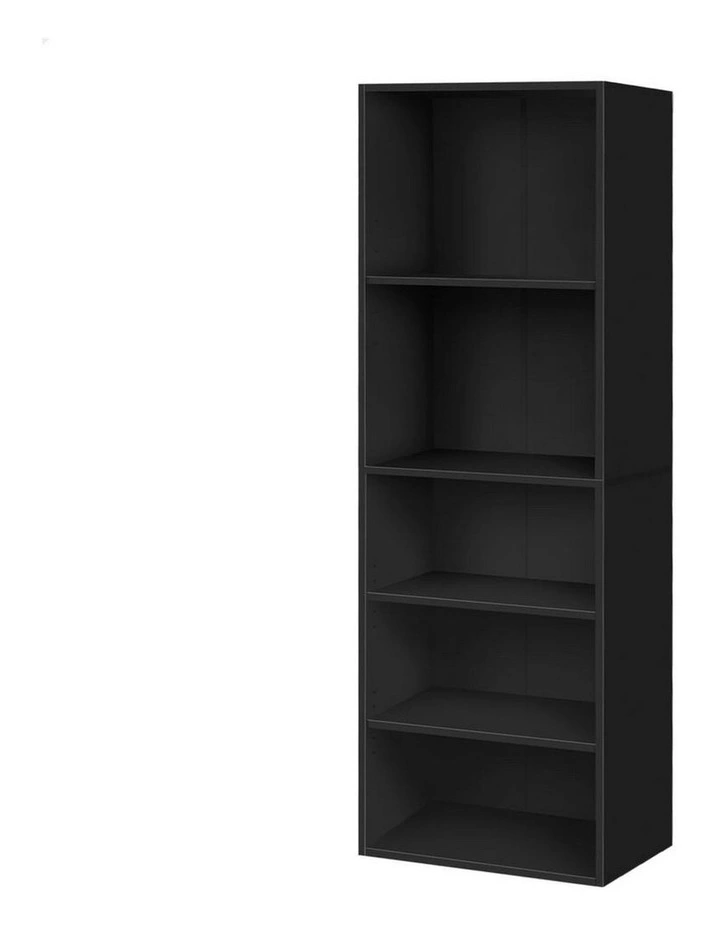 Clothes Cabinet 5 Shelves Wardrobe in Black image 1