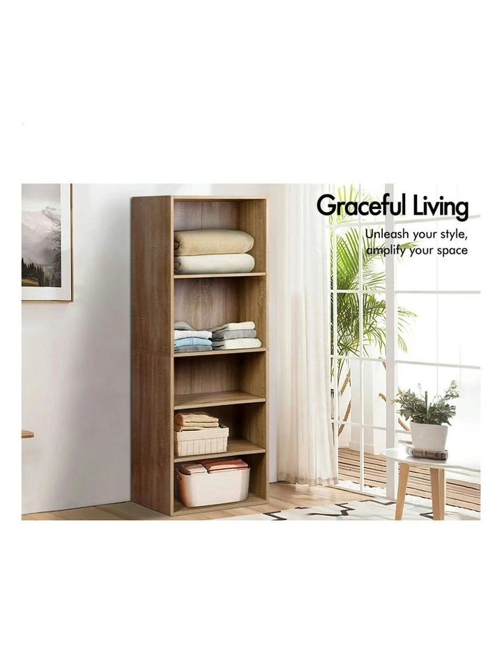 Clothes Cabinet 5 Shelves Wardrobe in Wood image 3