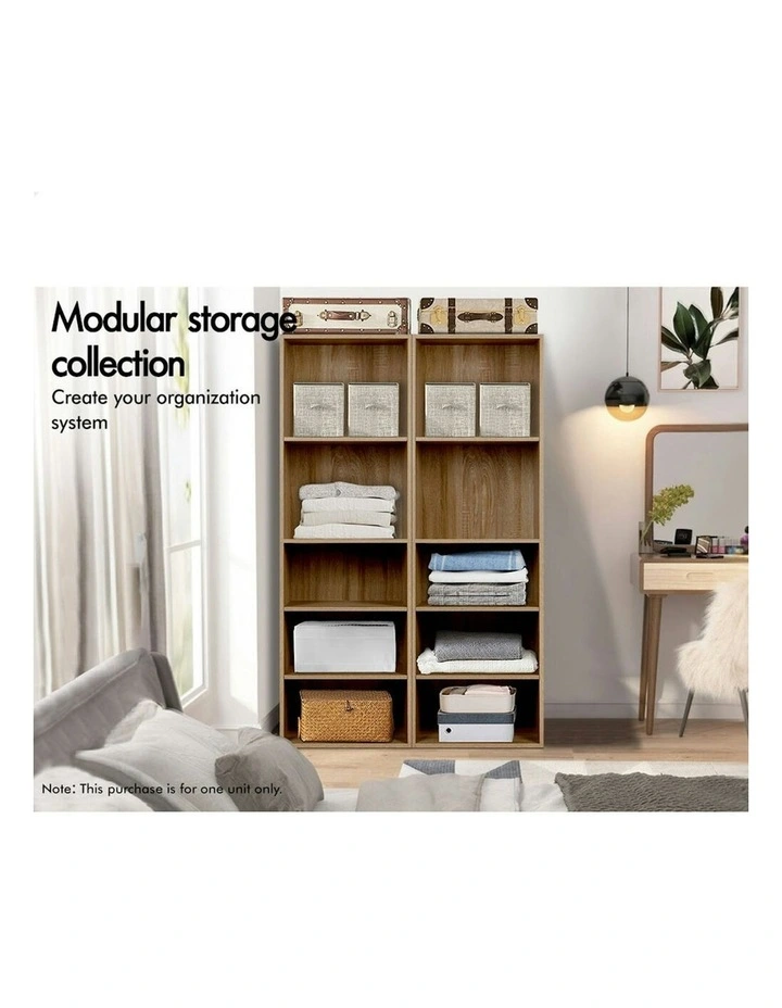 Clothes Cabinet 5 Shelves Wardrobe in Wood image 4