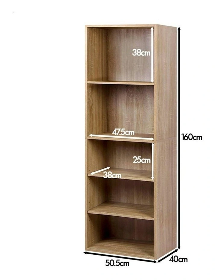 Clothes Cabinet 5 Shelves Wardrobe in Wood image 7