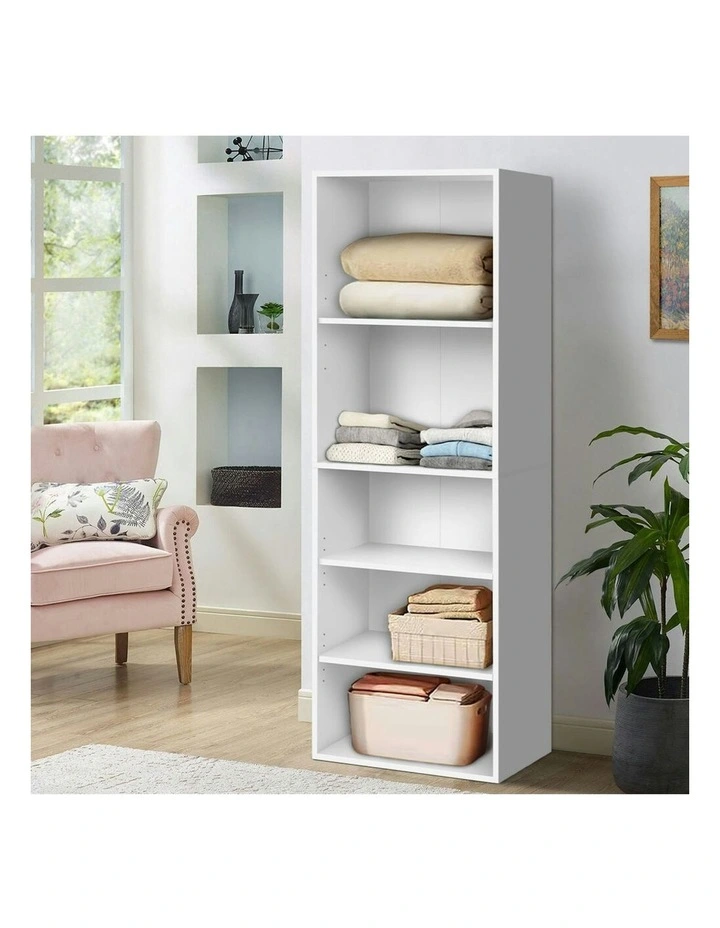 Clothes Cabinet Wardrobe 5 Shelves in White image 2