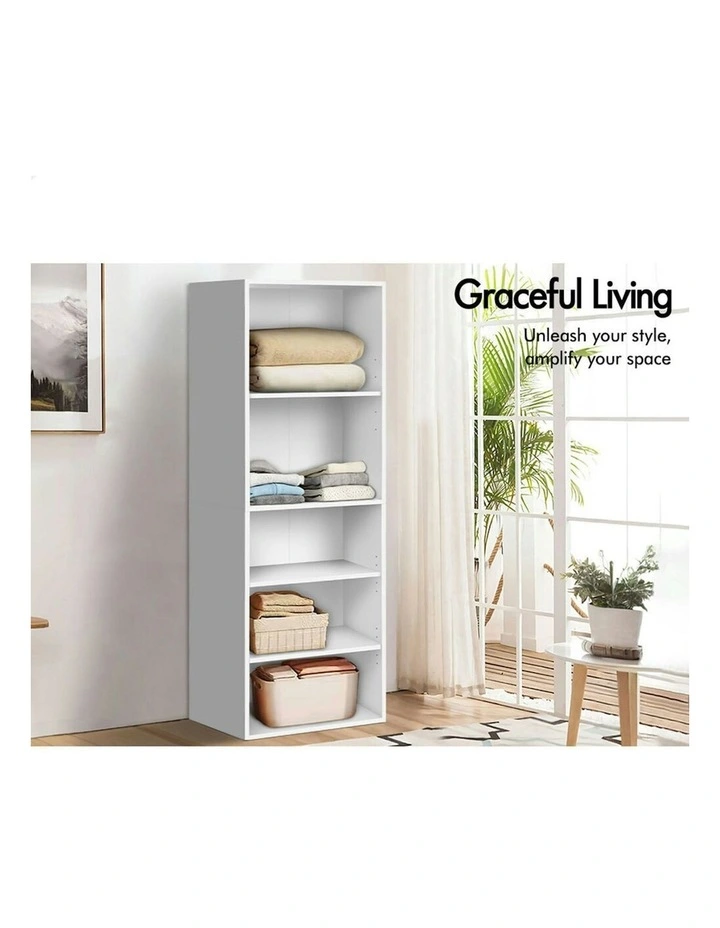 Clothes Cabinet Wardrobe 5 Shelves in White image 3