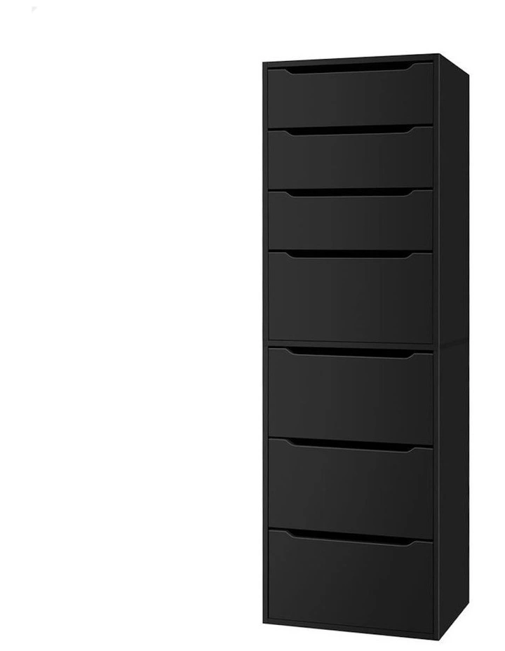 Clothes Cabinet Wardrobe 7 Drawers in Black image 1