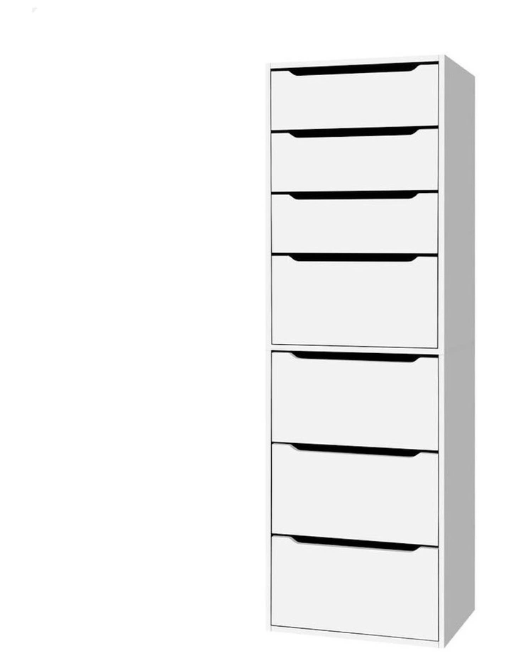 Clothes 7 Drawers Cabinet Wardrobe in White image 1