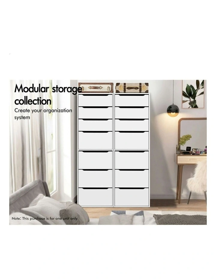 Clothes 7 Drawers Cabinet Wardrobe in White image 4