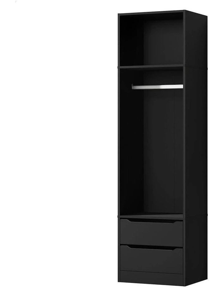 Clothes Cabinet Hanging Rod Wardrobe in Black image 1