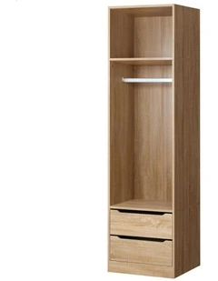 Wardrobe Clothes Cabinet Hanging Rod Wood in Brown