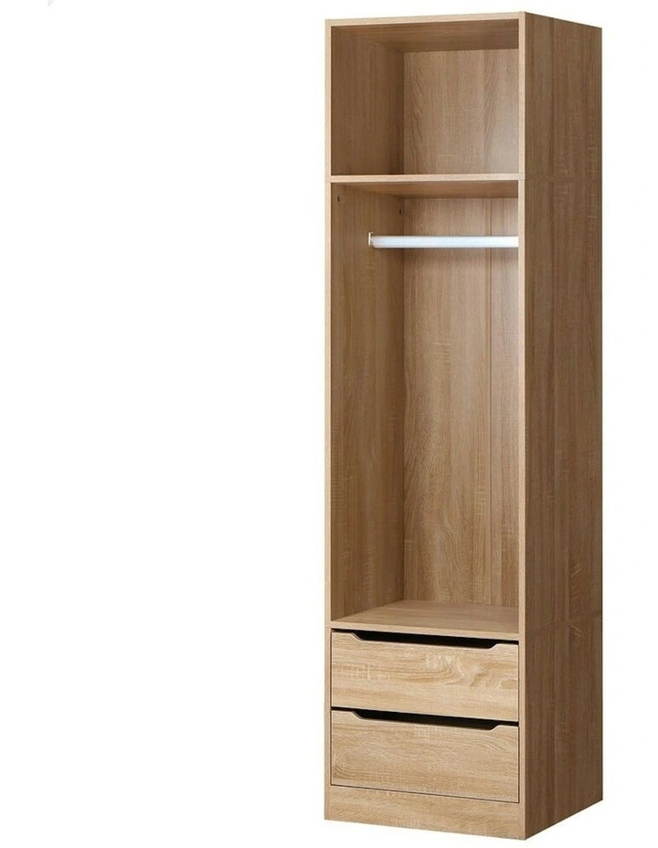 Wardrobe Clothes Cabinet Hanging Rod Wood in Brown image 1