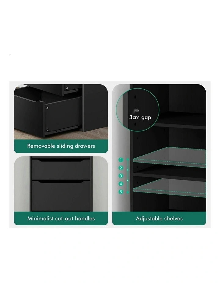 Wardrobe Clothes Cabinet 5 Drawers in Black image 7