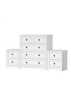 5 Chest Of Drawers Bedside Table Hamptons Bedroom Storage Set Of 2 in White