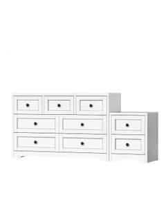 7 Chest Of Drawers Bedside Table Hamptons Bedroom Storage in White