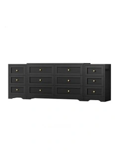 6 Chest of Drawers Bedside Table Bedroom Storage Set Of 2 in Black