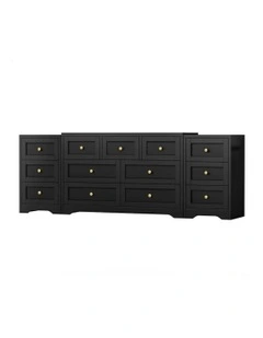 7 Chest Of Drawers Bedside Table Bedroom Storage Set Of 2 in Black