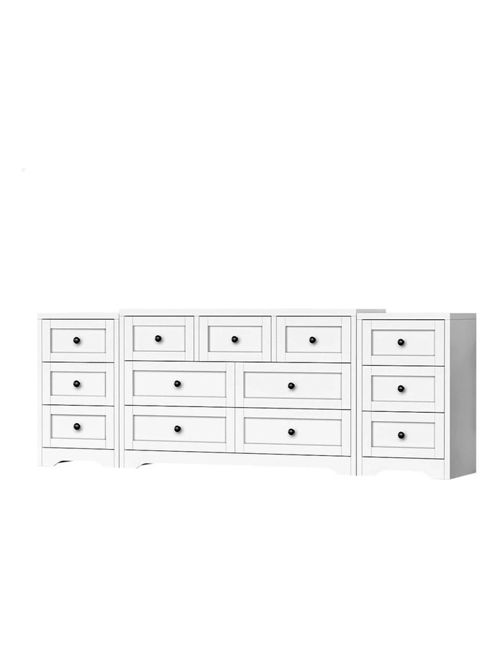 7 Chest Of Drawers Bedside Table Bedroom Storage Set Of 2 in White image 1