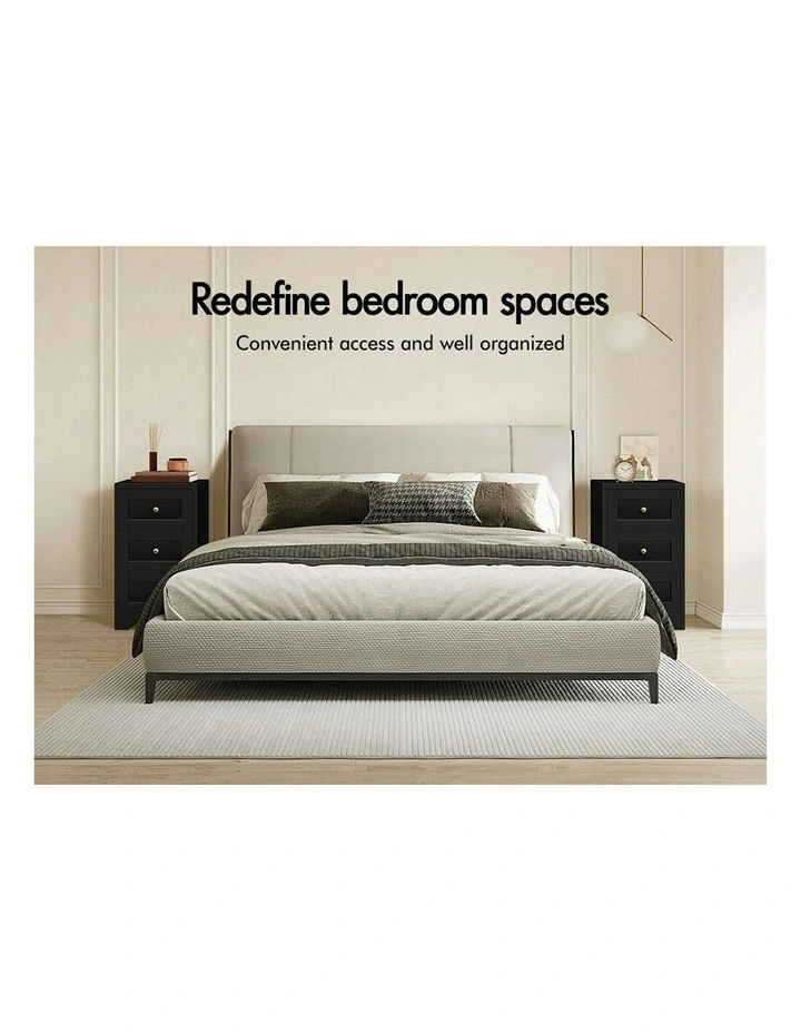 5 Chest Of Drawers Bedside Table Bedroom Storage in Black image 7