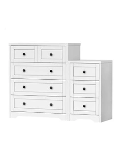 5 Chest Of Drawers Bedside Table Bedroom Storage in White