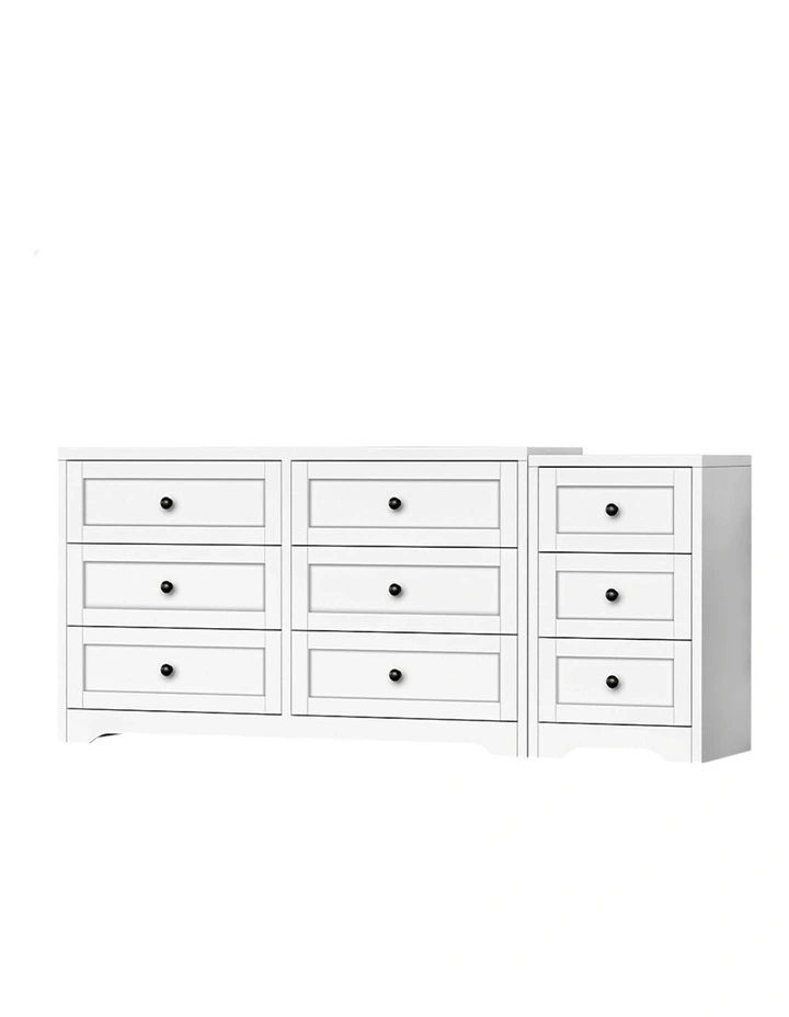 6 Chest Of Drawers Bedside Table Bedroom Storage in White image 1