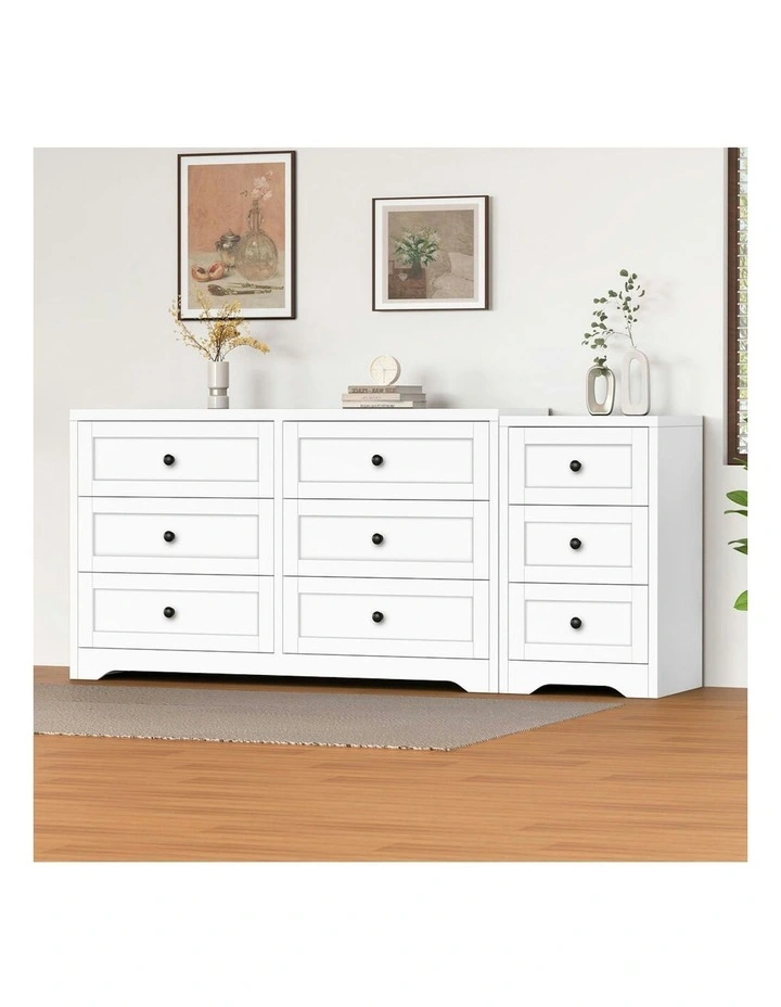 6 Chest Of Drawers Bedside Table Bedroom Storage in White image 2