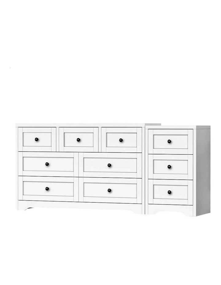 7 Chest Of Drawers Bedside Table Bedroom Storage in White image 1