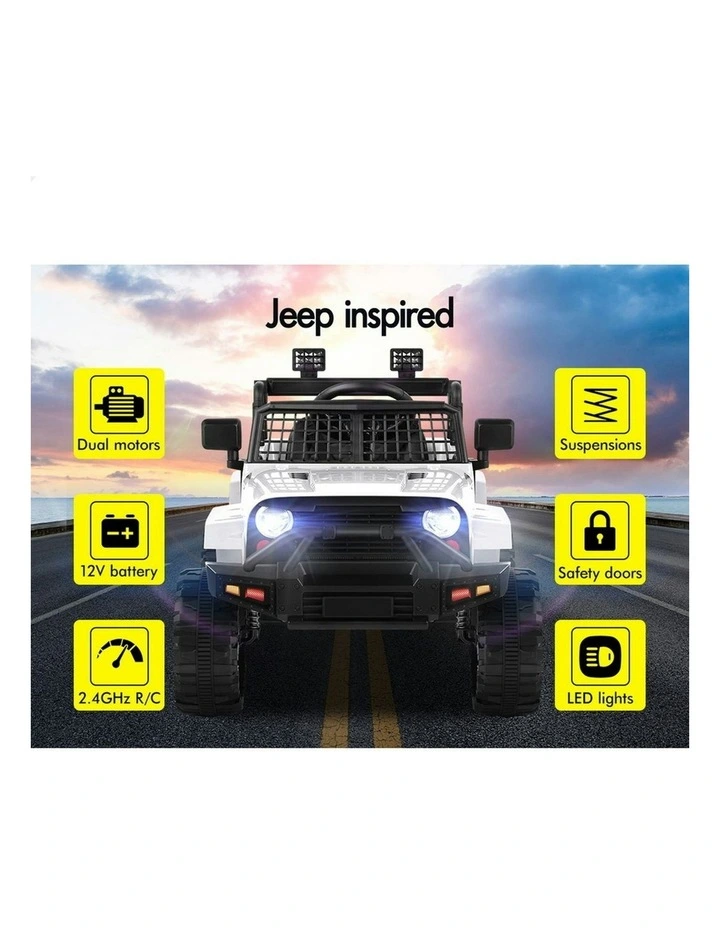 Electric 12V 60W Motors R/C LED Lights Ride On Jeep Toy image 3
