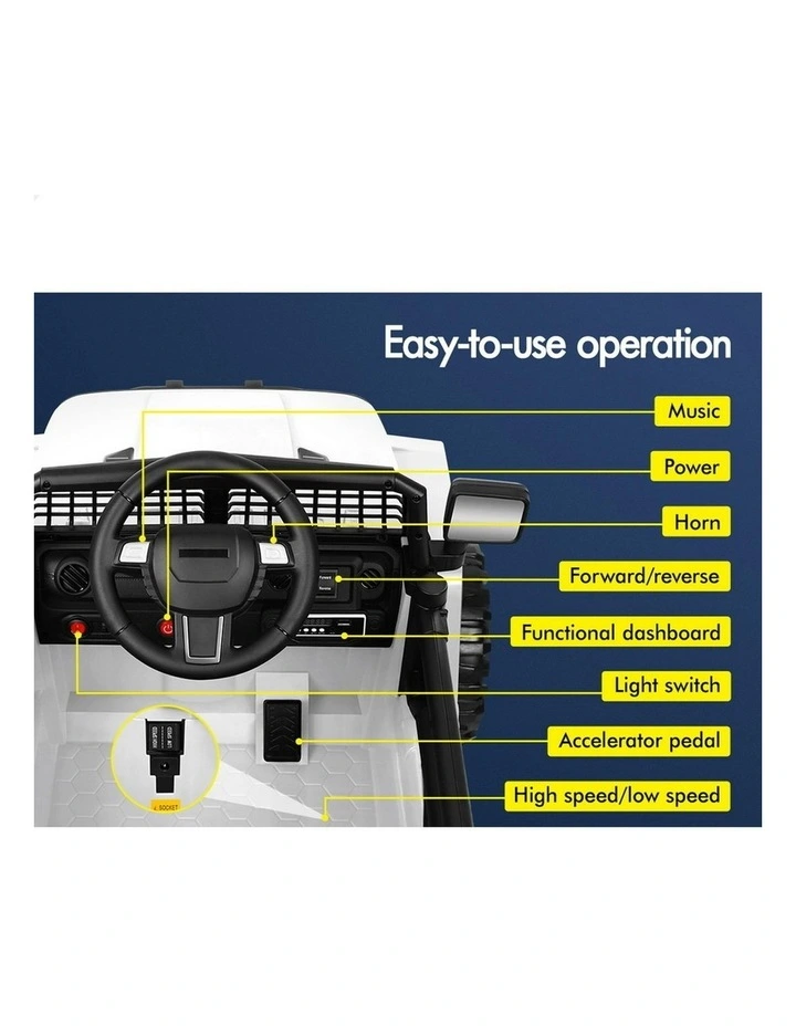 Electric 12V 60W Motors R/C LED Lights Ride On Jeep Toy image 5