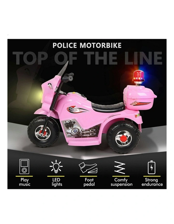6V Electric 25W Motor MP3 Ride On Police Motorcycle Toy image 3