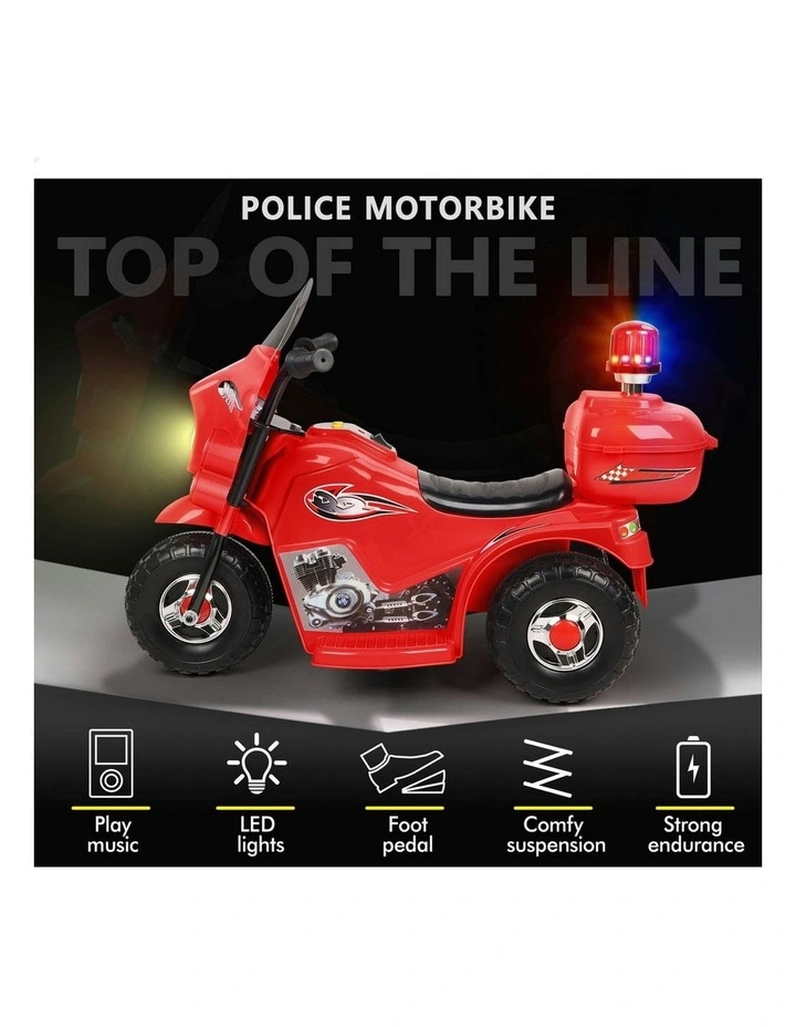 6V Electric 25W Motor MP3 Ride On Police Motorcycle Toy image 3