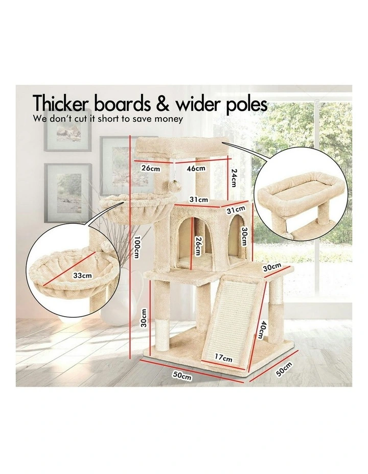 Cat Tree 100cm in Beige image 7