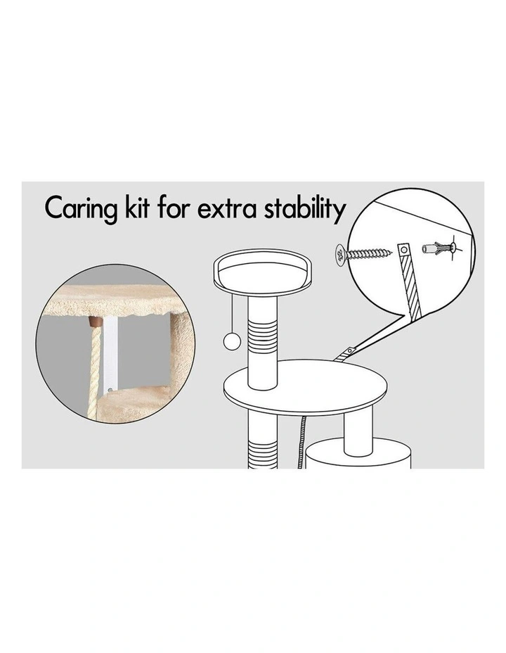 Cat Tree 112cm in Beige image 5