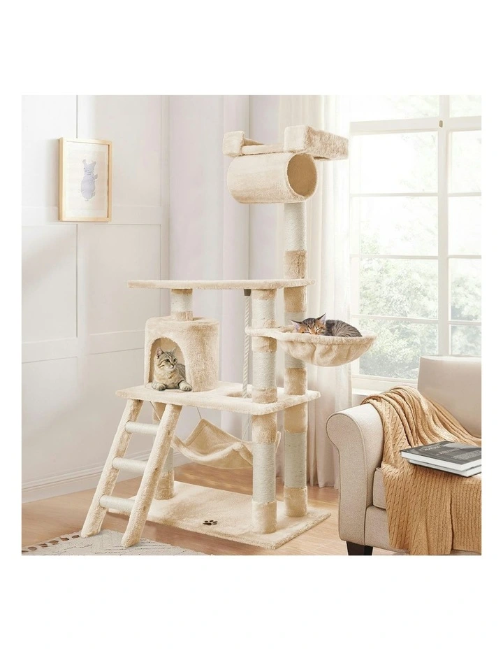 Cat Tree 141cm in Beige image 2