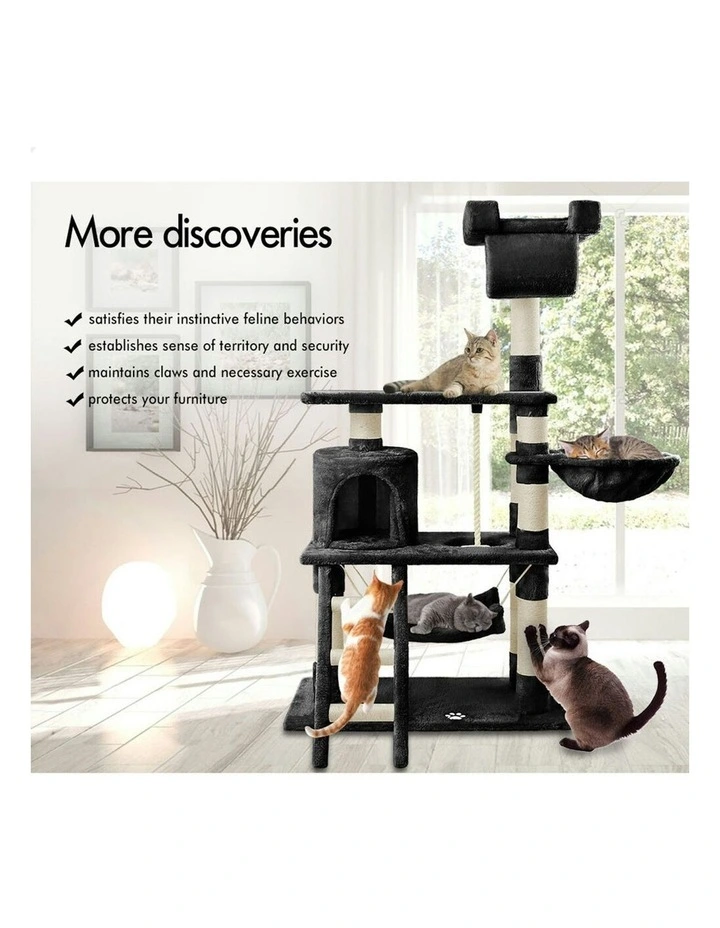 Cat Tree 141cm in Black image 5