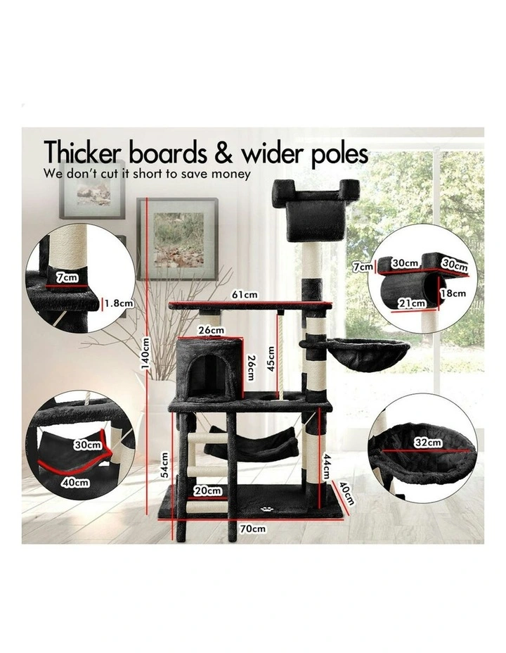 Cat Tree 141cm in Black image 7