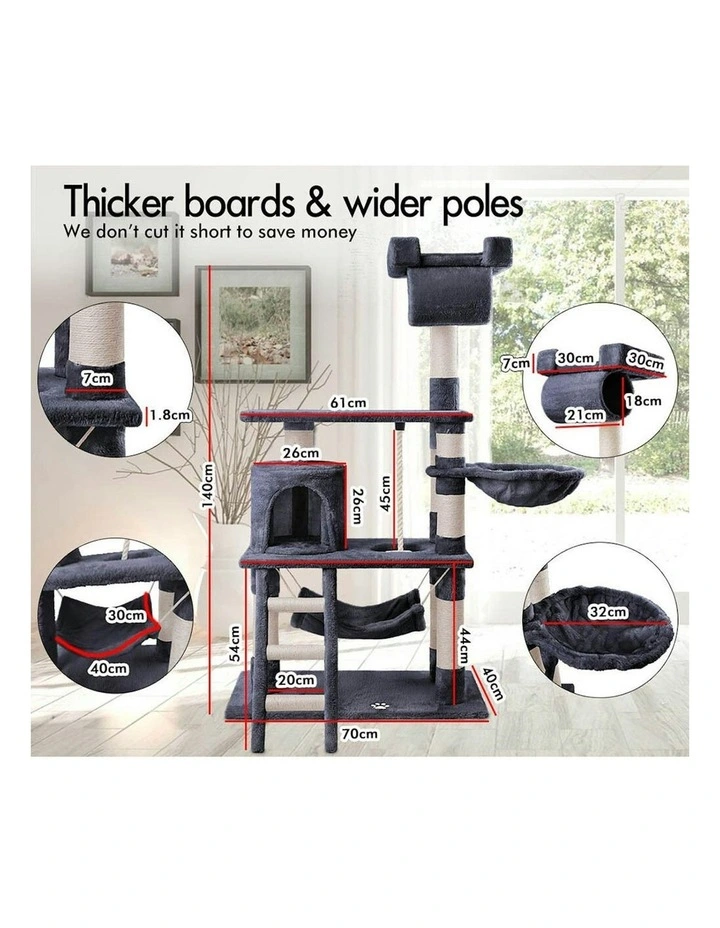 Cat Tree 141cm in Grey image 7