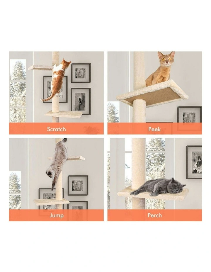 Cat Tree 230-286cm in Beige image 3