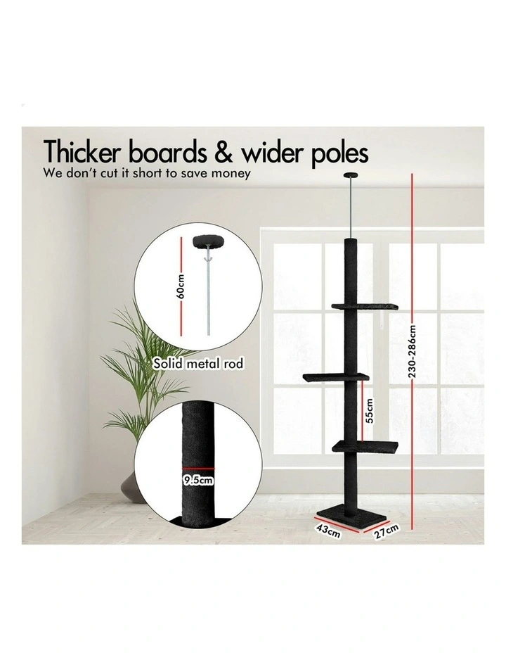 Cat Tree 230-286cm in Black image 7