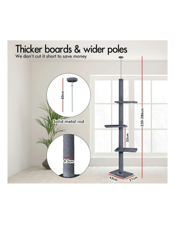 Cat Tree 230-286cm in Grey image 7