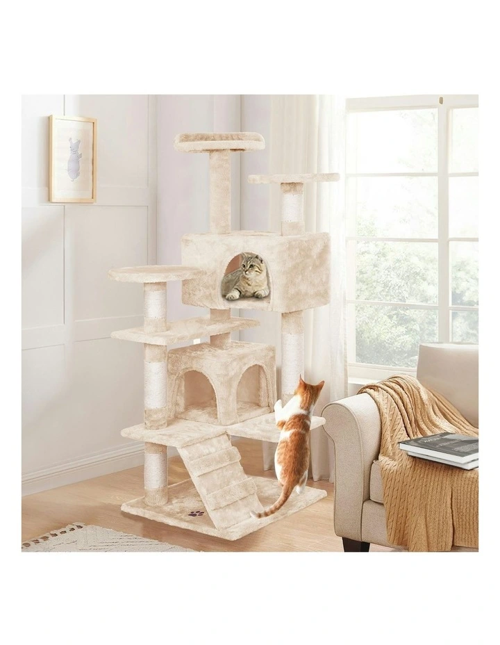 Cat Tree 134cm in Beige image 2
