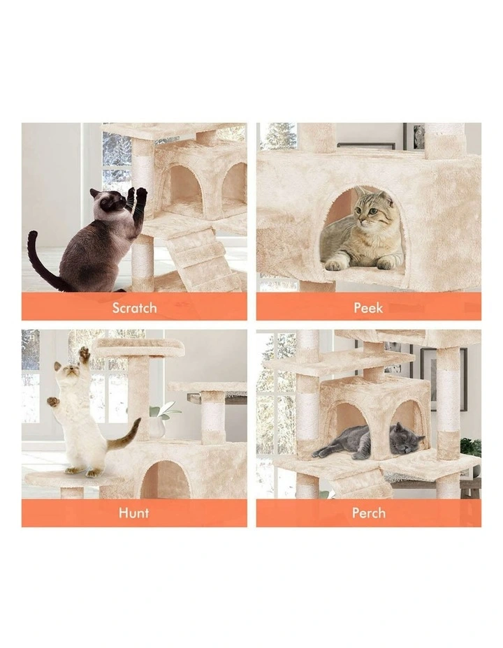 Cat Tree 134cm in Beige image 4