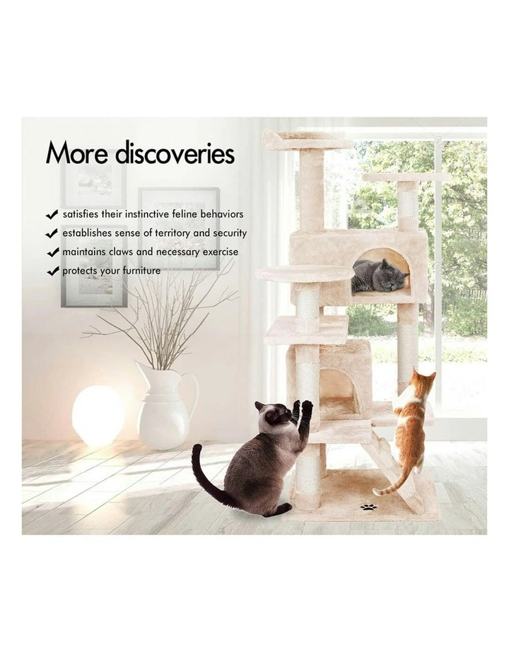 Cat Tree 134cm in Beige image 5
