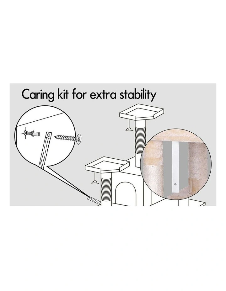 Scratching Post Scratcher Tower Wood Cat Tree 92cm in Grey image 9