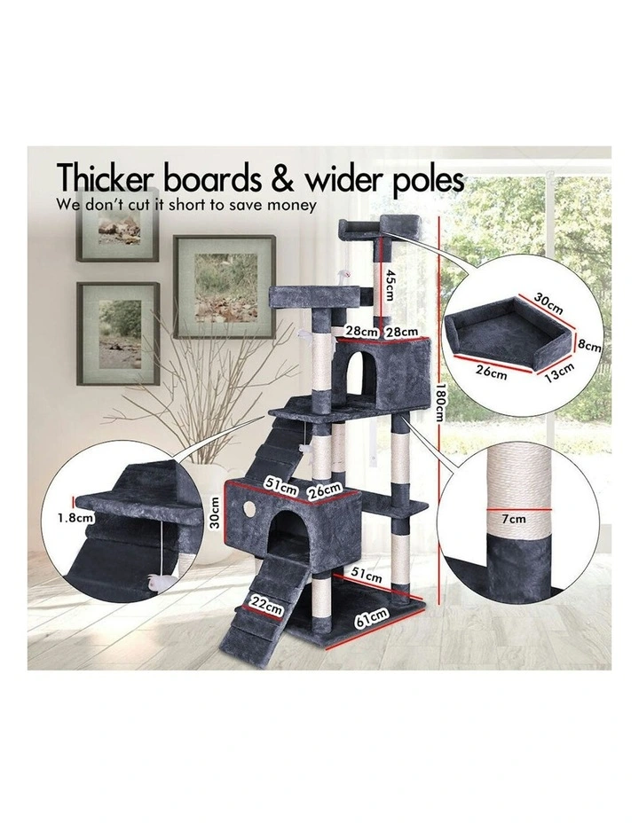Scratcher Tower Tree 180cm in Grey image 6