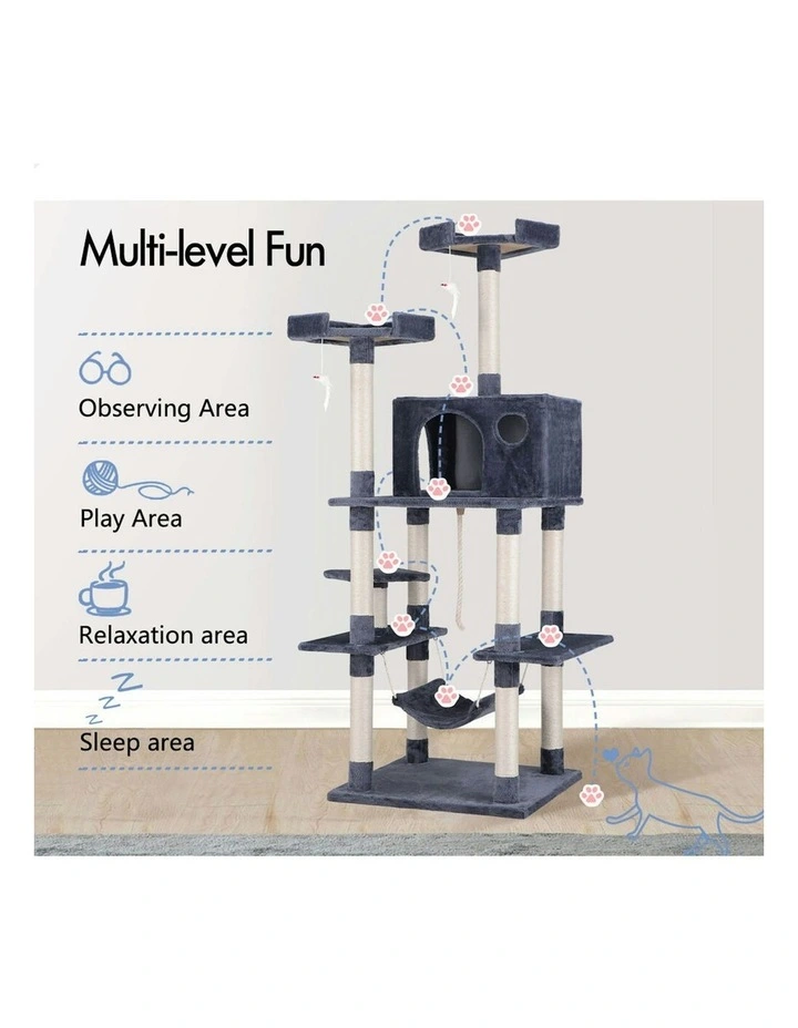Scratcher Tower Tree 184cm in Grey image 4
