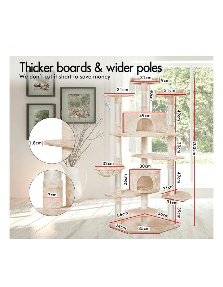 Scratcher Tower Tree 203cm in Beige image 3